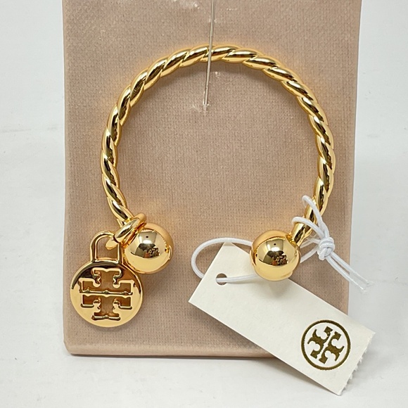 NWT Tory Burch Gold Tone Metal Rope Key Ring - Picture 6 of 8
